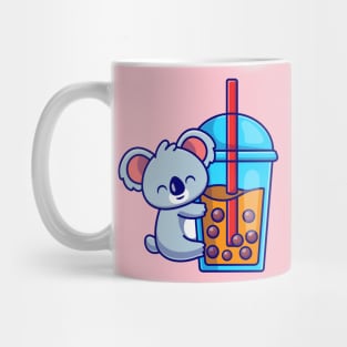 Cute Koala Hug Boba Milk Tea Cup Cartoon Mug